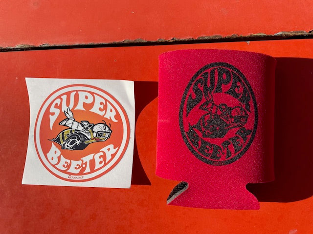 Super Bee-ter koozie and 3" decal set